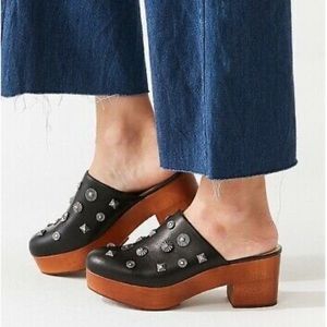 Urban Outfitters Blairwood Silver Studded Clogs